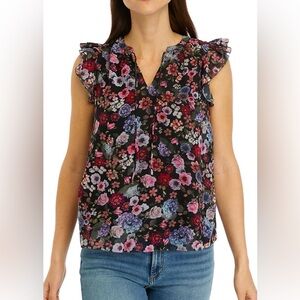 Philosophy Blue and Pink Floral Top size medium